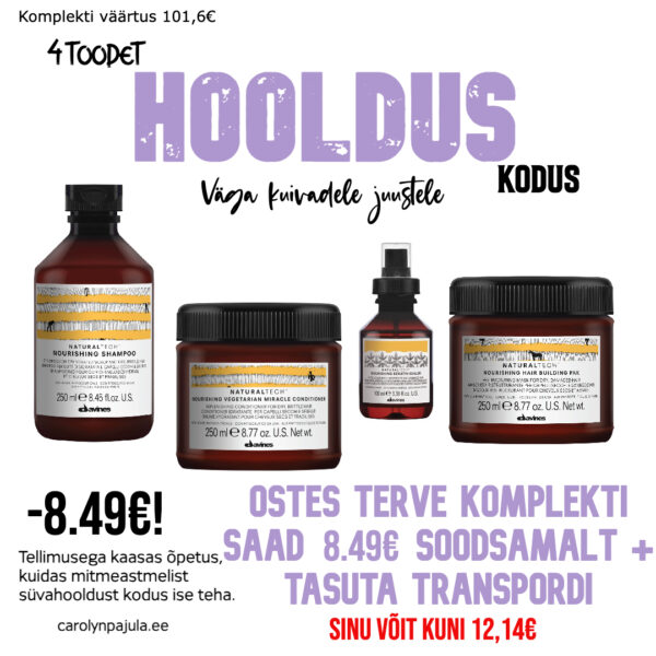 Davines NaturalTech NOURISHING hoolduskomplekt väga kuivadele juustele