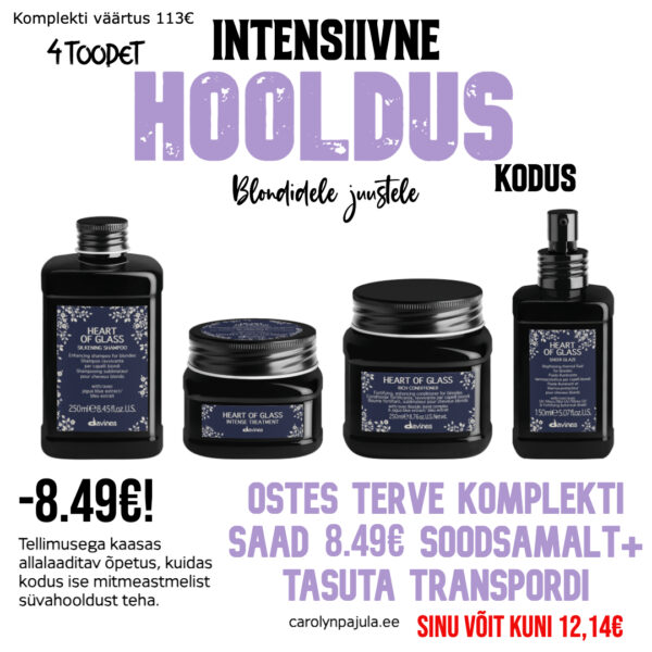 Davines HEART OF GLASS intensiivne hoolduskomplekt blondidele